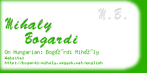 mihaly bogardi business card